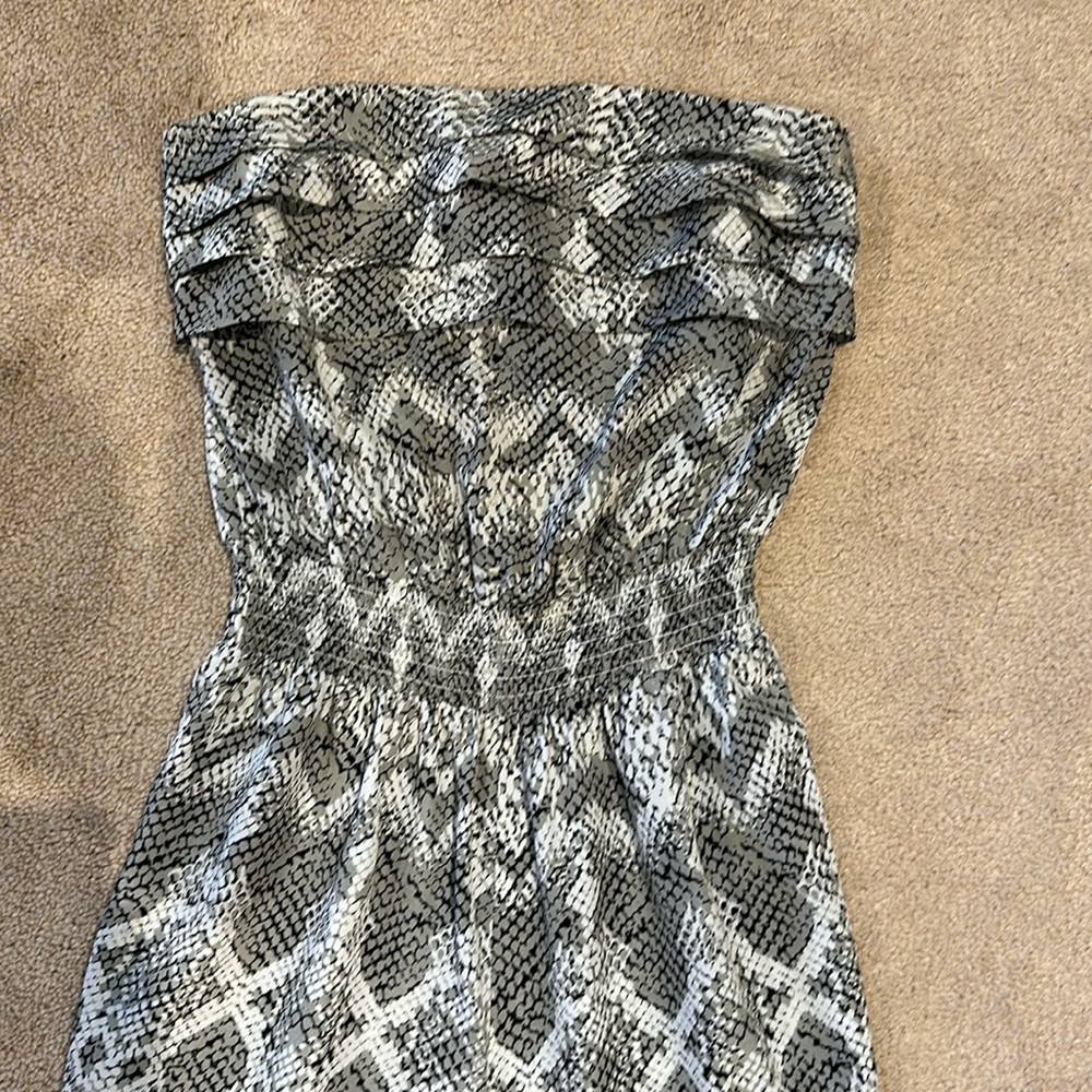 Bebe tube top snakeskin jumpsuit